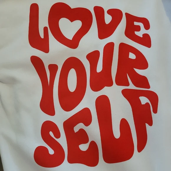 Love Your Self Hoodie Sweatshirt White Women's XS Shein - Picture 3 of 13
